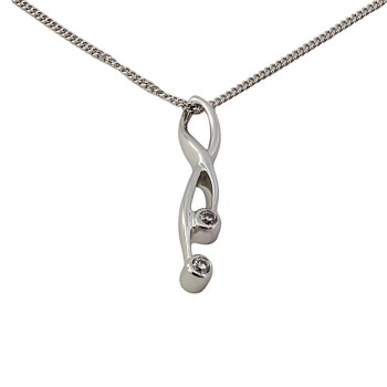 9ct white gold Diamond Pendant with chain